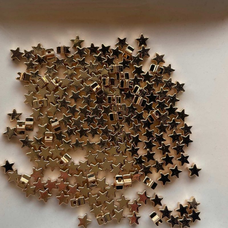 Edelstahl Stern Perle gold 4mm
