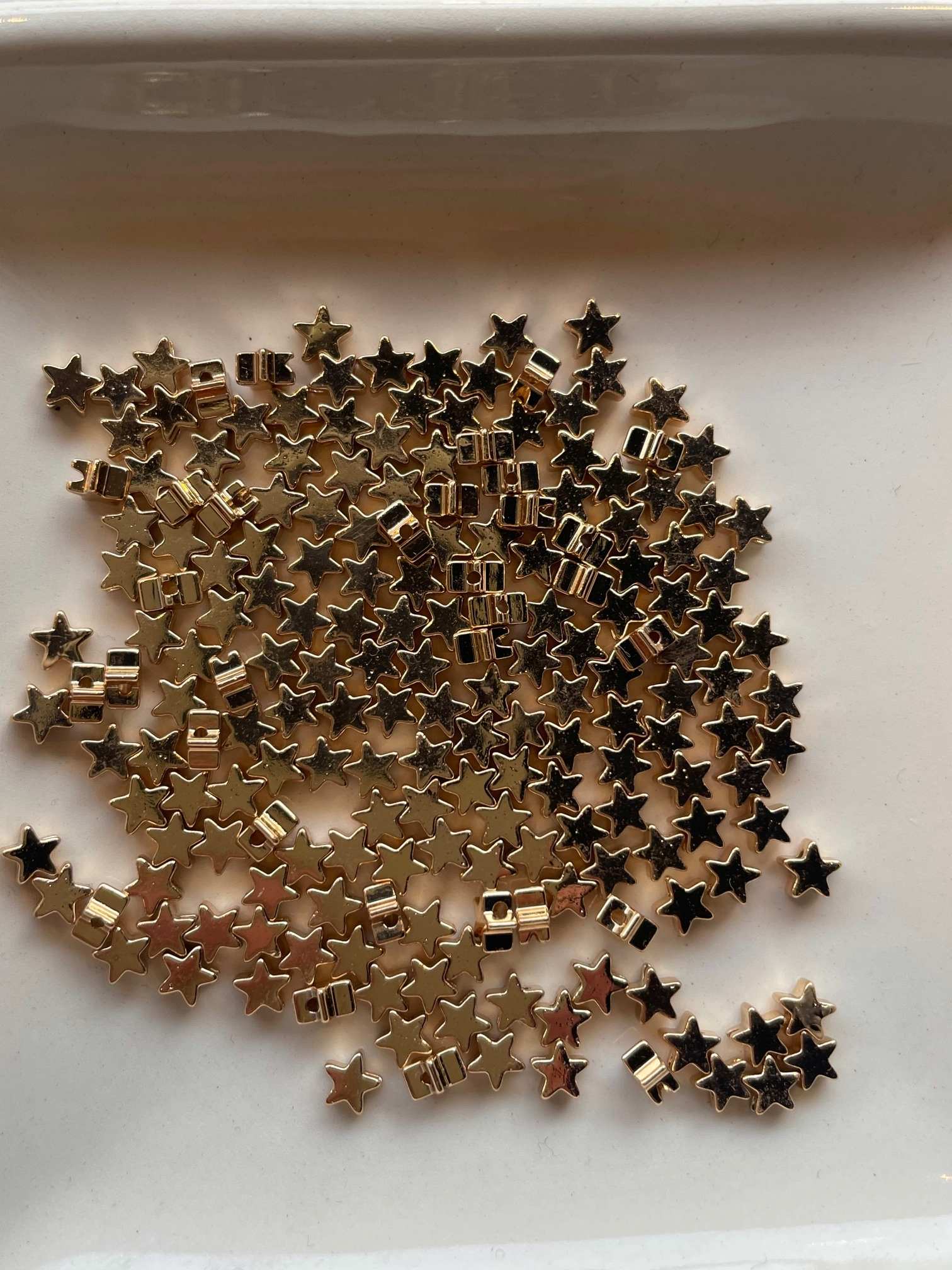 Edelstahl Stern Perle gold 4mm