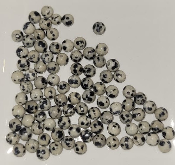 4mm gefleckt Dalmatiner Jaspis Perle