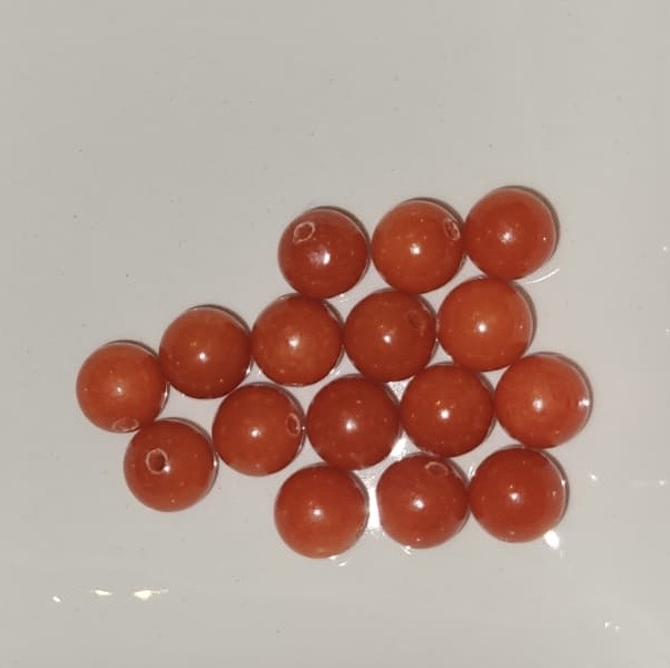 8mm orange Chalzedon Perle