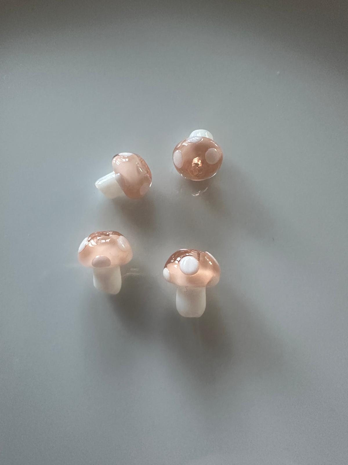 Glas Anhänger Fliegenpilz rosé-weiß 18mm