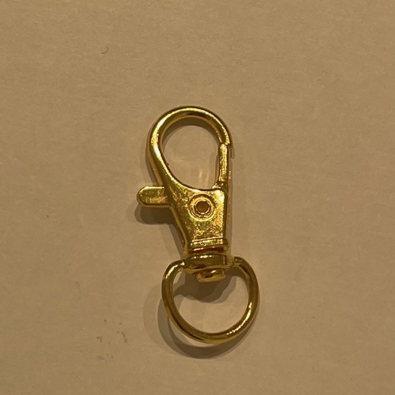 Schlüsselkarabiner lang gold 30mm