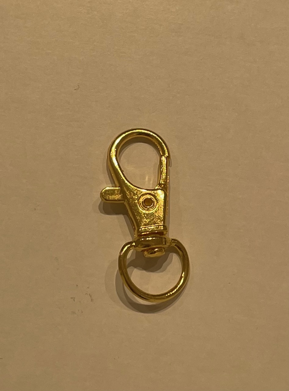 Schlüsselkarabiner lang gold 30mm