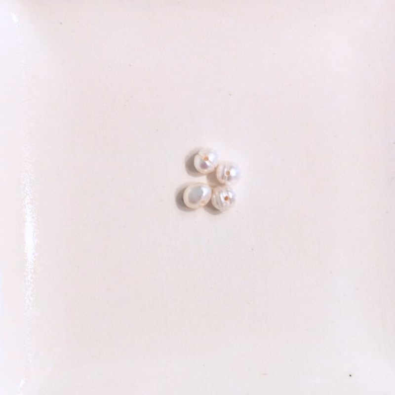 3mm weiß potato Süßwasserperle