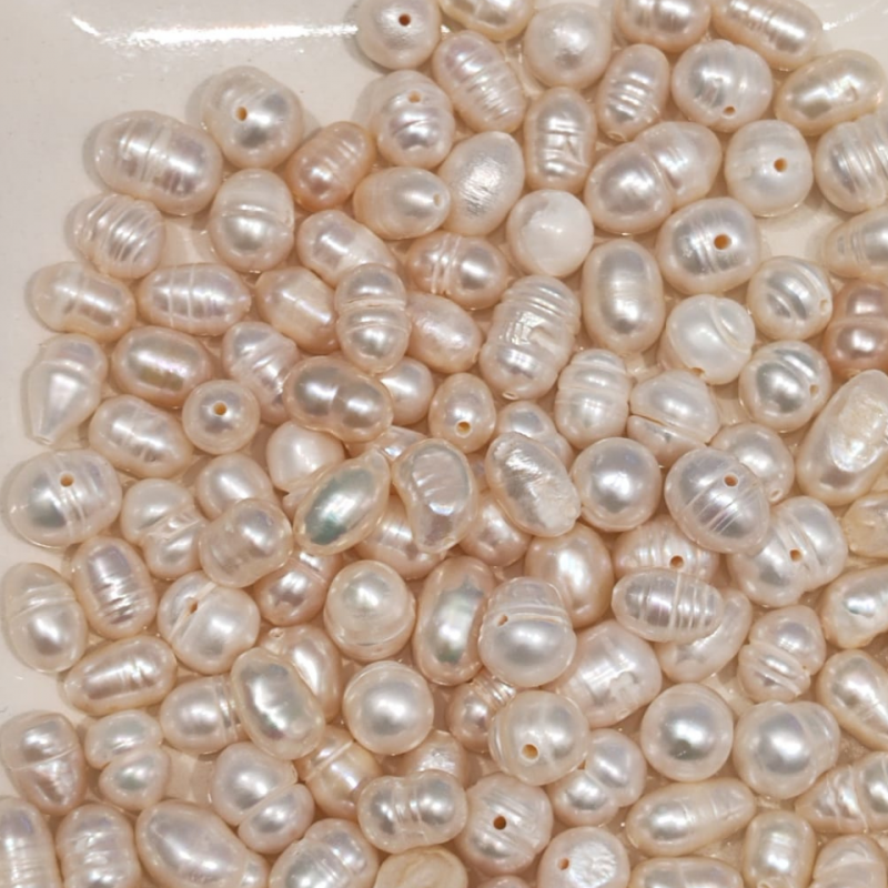 7mm weiß Potato Süßwasserperle