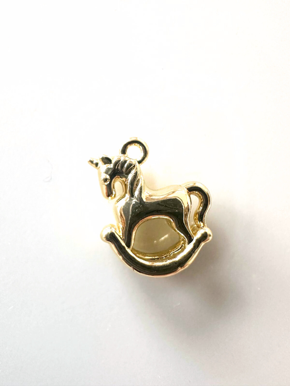 Edelstahl Schaukel-Pferd gold 13mm