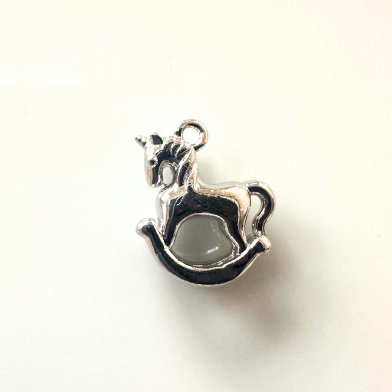 Edelstahl Schaukel-Pferd silber 13mm